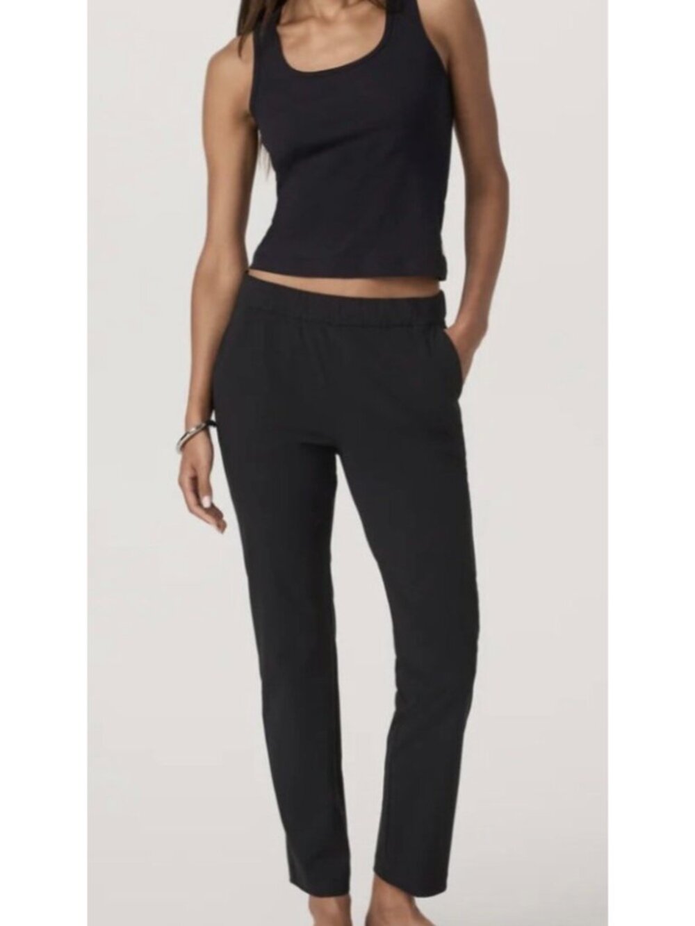 Vuori Womens Miles Ankle Pant Black Size Small VW404 Stretch Travel Crop Pants S